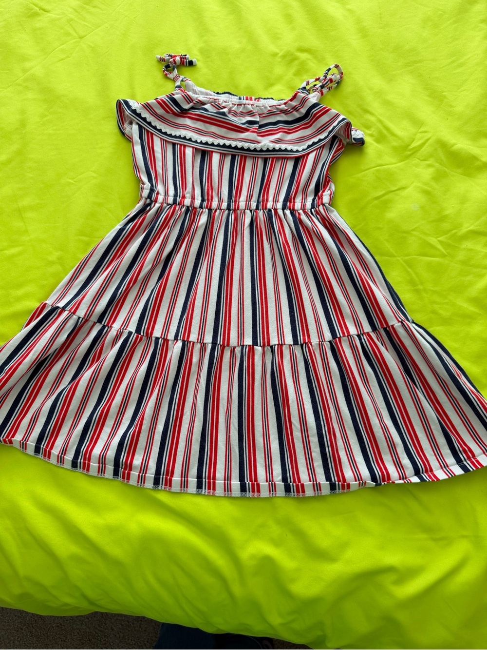 Janie and Jack Red, Navy & White Striped Sundress